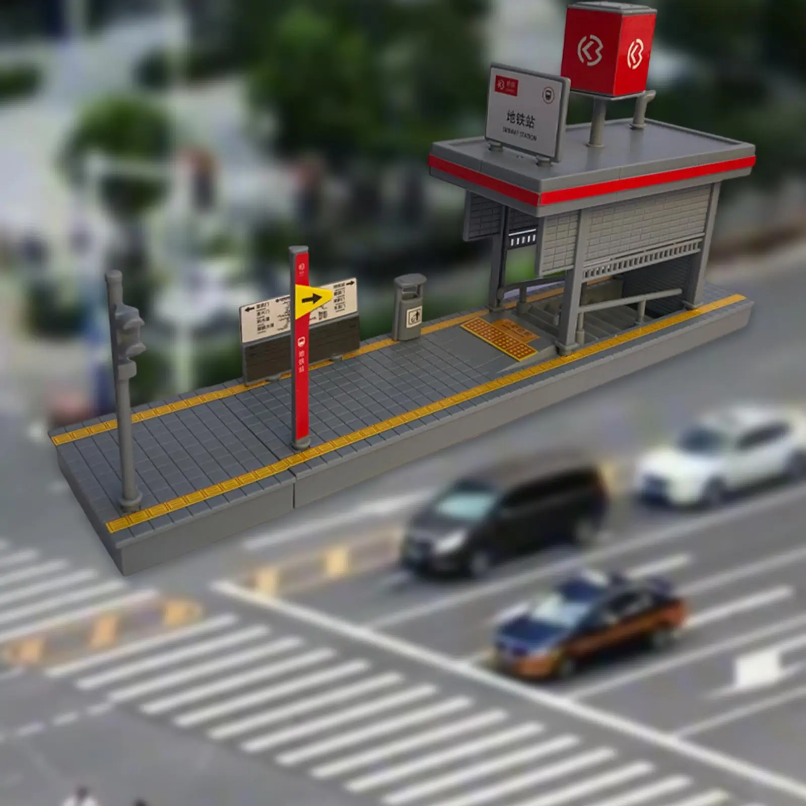 DIY Metro Station Model Miniature Building Model 1:64 Layout Model Railway Educational Learning Toy for Children Girls Adults