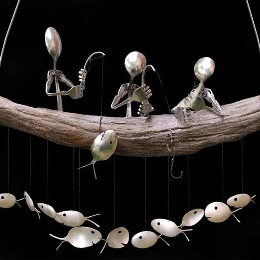 Carillón de viento con estructura de hierro, campana colgante de tamaño compacto, decoración de jardín, accesorios para el hogar, adorno multiusos para puerta - imagen 4