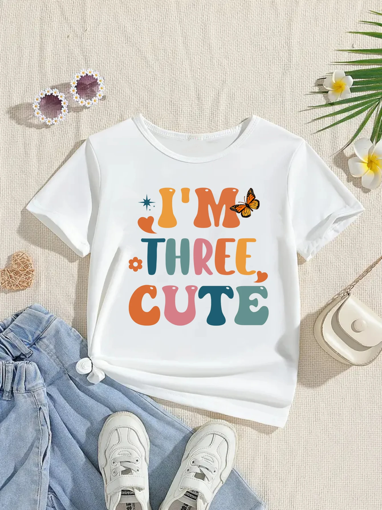 Camiseta Retro I Am 1st/2nd/3rd con estampado de mariposas para niñas, ropa Kawaii para niños, el mejor regalo de cumpleaños, camiseta para niños pequeños - imagen 3