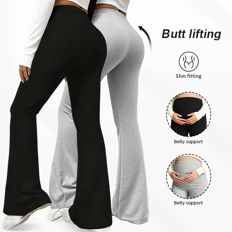 Pantalones de maternidad de cintura alta con soporte de barriga - imagen 5