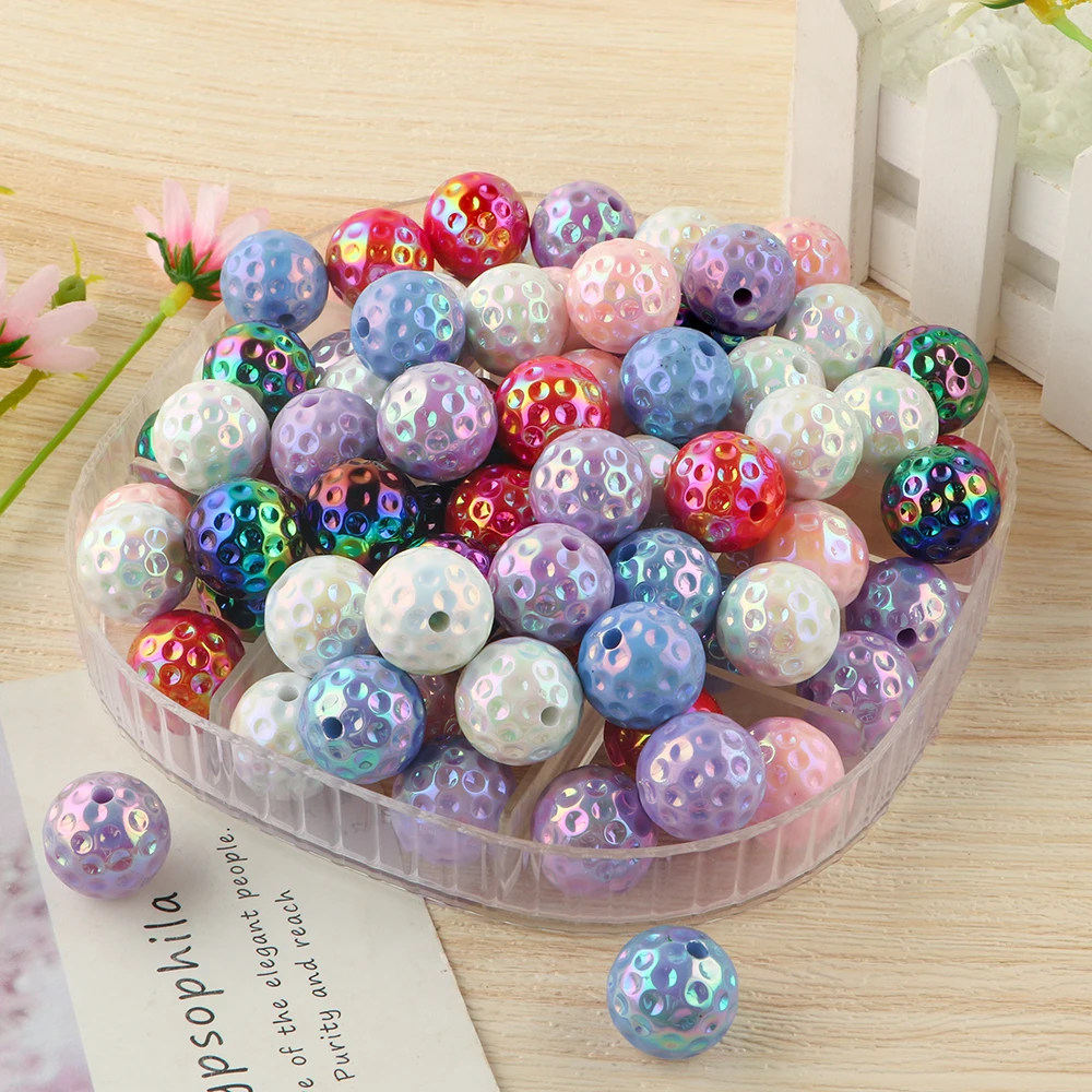 12 Uds. De cuentas redondas acrílicas cóncavas iridiscentes de 15/20mm para fabricación de joyería, pulseras, collares, pendientes, accesorios hechos a mano - imagen 5