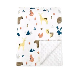 Manta para bebé y cochecito con estampado de dibujos animados