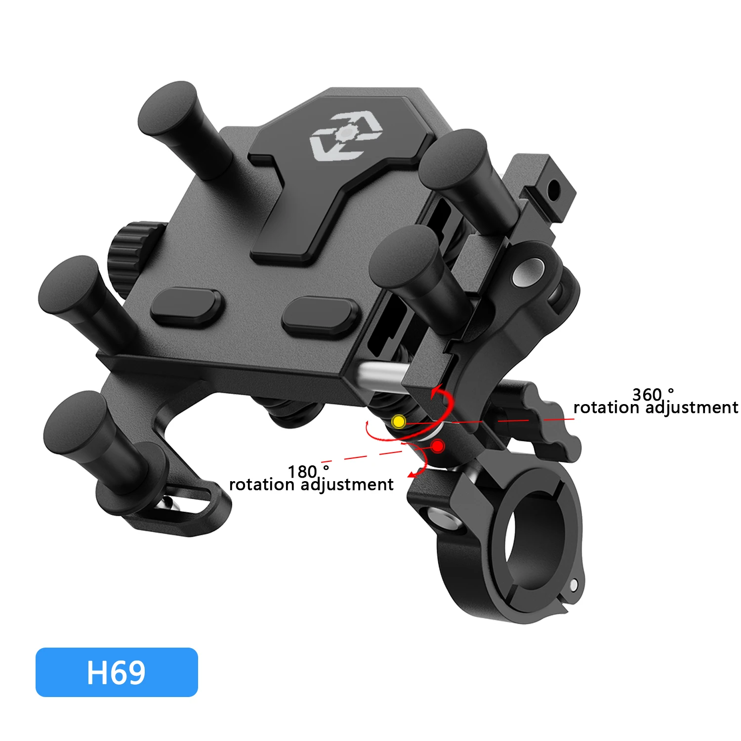 Soporte de teléfono para motocicleta, aleación Universal, absorción de golpes, soporte de navegación para manillar de bicicleta, 360 °   Soporte giratorio ajustable - imagen 4
