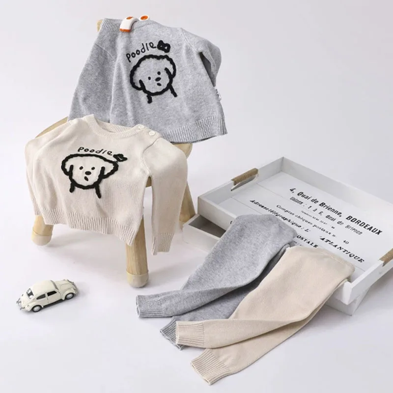 Conjunto bebé manga larga – Camiseta y pantalón estampado - imagen 4