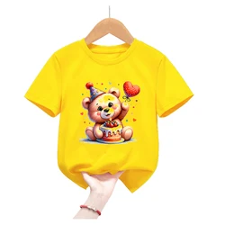 Camiseta verano niños manga corta con estampado de dibujos