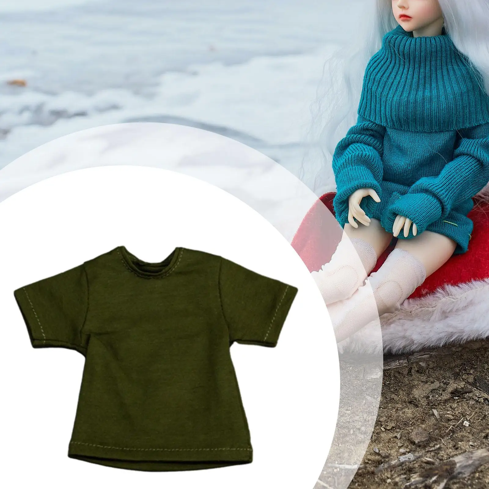 Fashion 1/6 T Shirt Short Sleeves Costume Miniature Clothing for 12