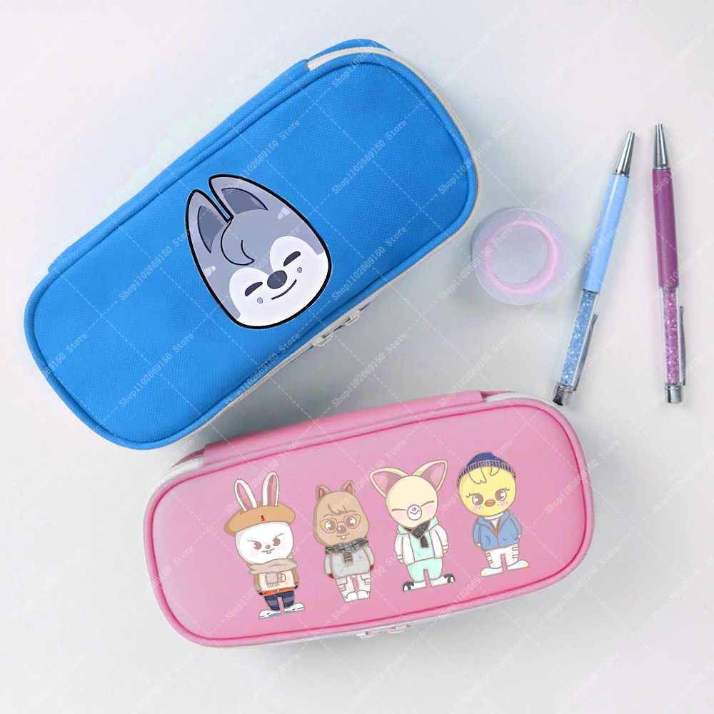 Bolsa de lápices bonita de dibujos animados para niños SKZ ooed, estuche de bolígrafo de Anime para niños, bolsa de almacenamiento de papelería Kawaii, accesorios, suministros escolares, regalos