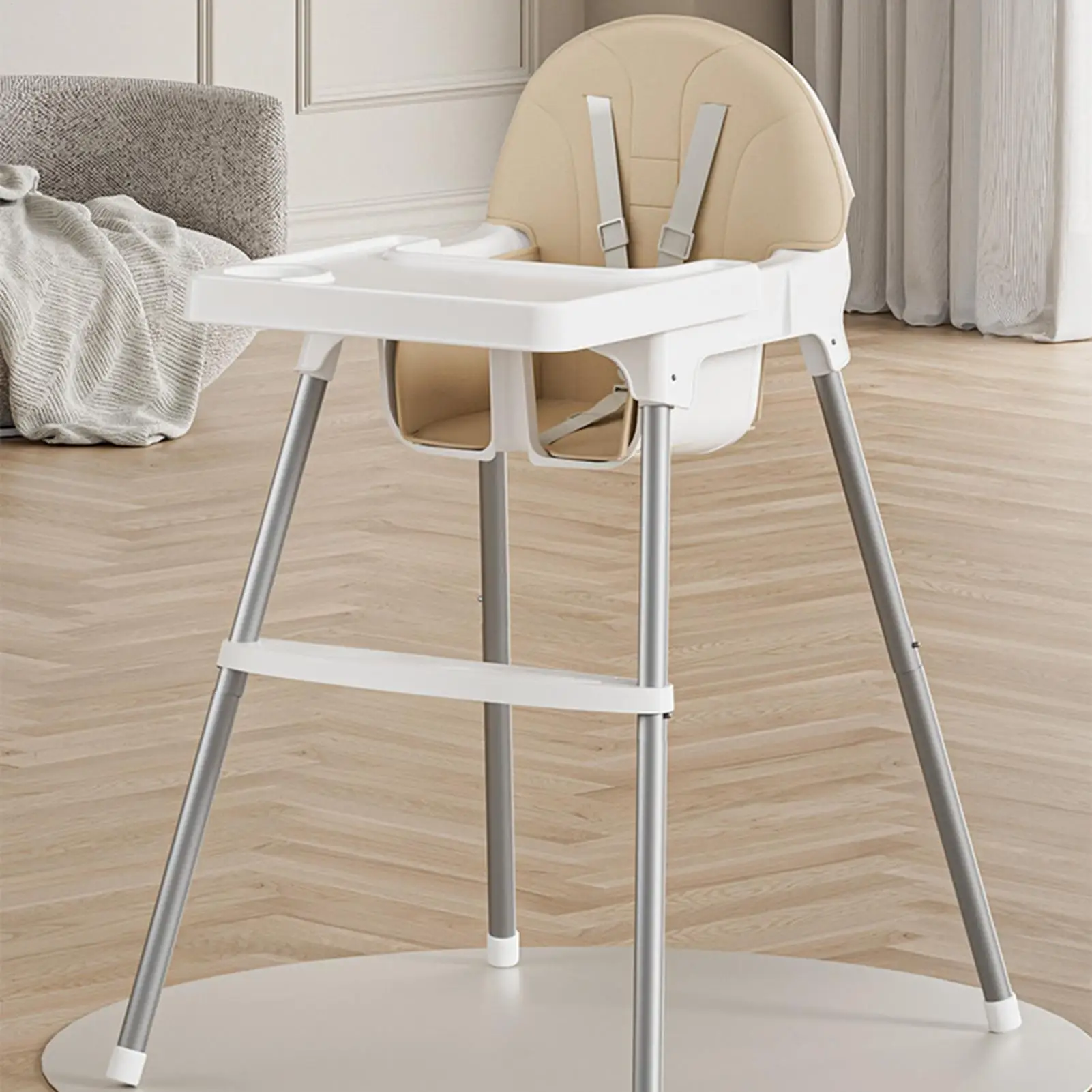 Silla alta de alimentación ajustable con bandeja para bebé - imagen 5