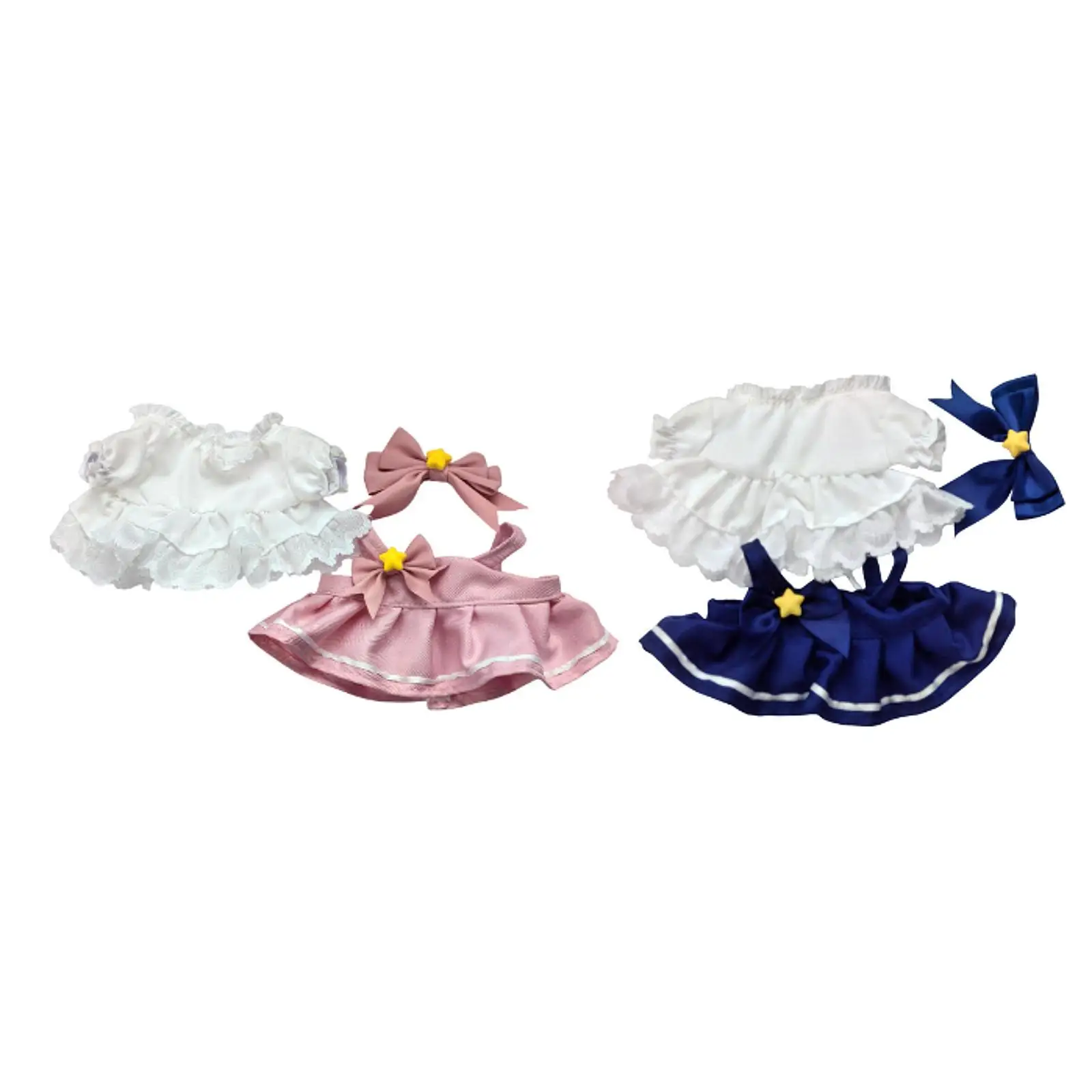 3Pcs Fashion Dolls Dress Suit Handmade Clothing Comfortable DIY Doll Toy Cute Casual Outfits Costume Accessory for 20cm Dolls