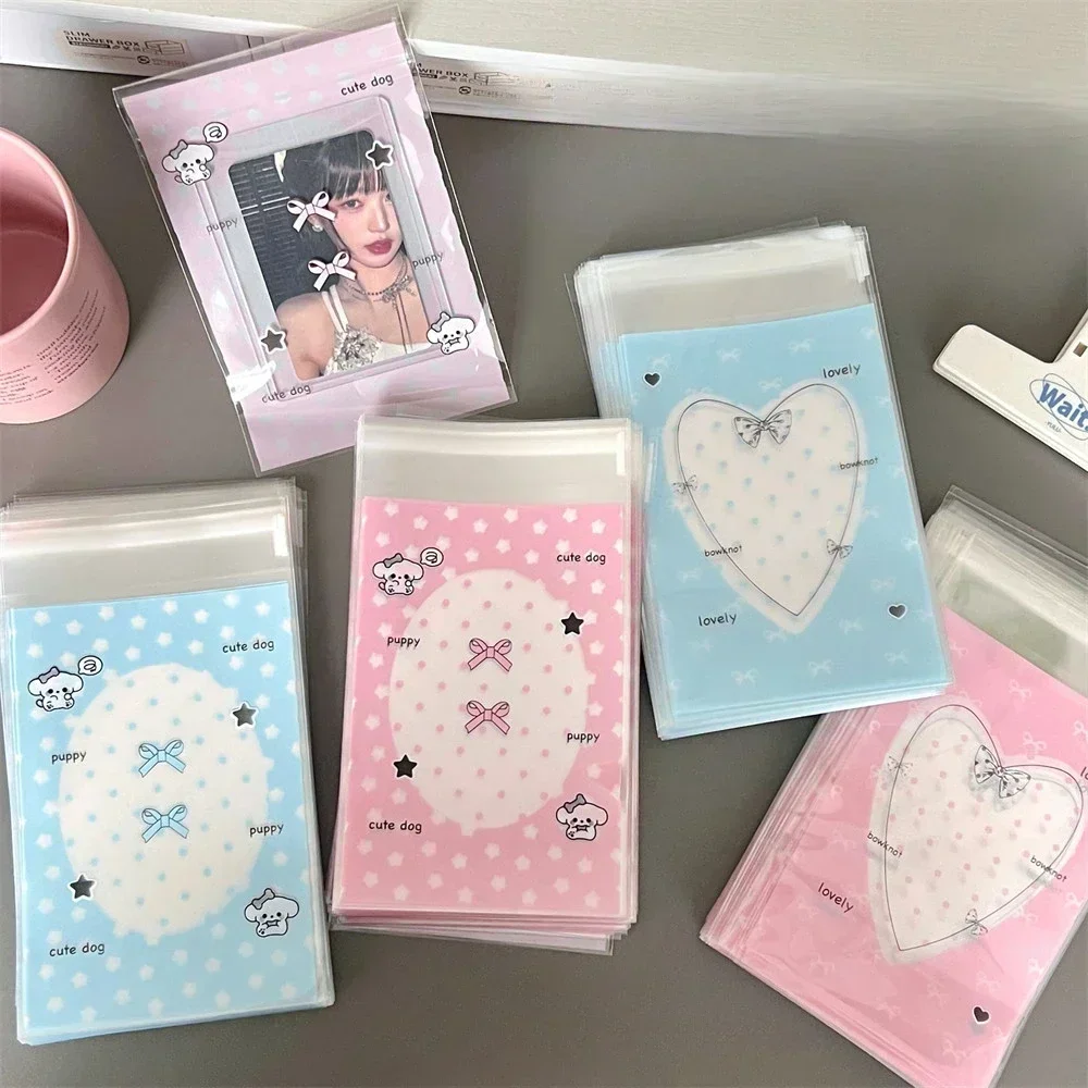 Protector para sesión fotográfica de ídolo Kpop, fundas para tarjetas Poca, tarjetero con estampado Kawaii, embalaje de dulces DIY, papelería escolar, 50 Uds. - imagen 4