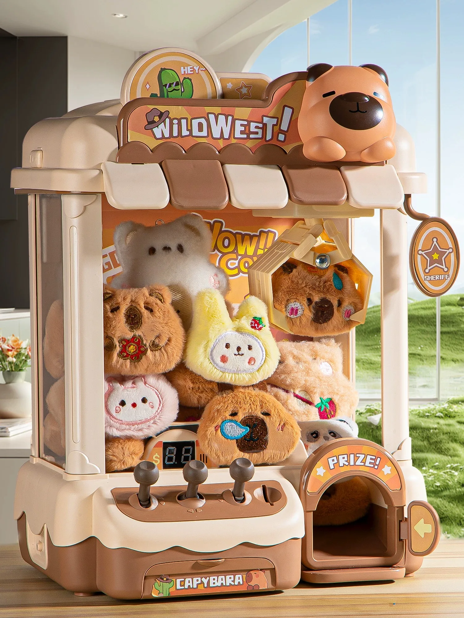 Máquina automática de muñecas DIY para niños, juego que funciona con monedas, Mini garra, juguetes para atrapar, máquinas de grúa, muñeca musical para regalos de navidad - imagen 2