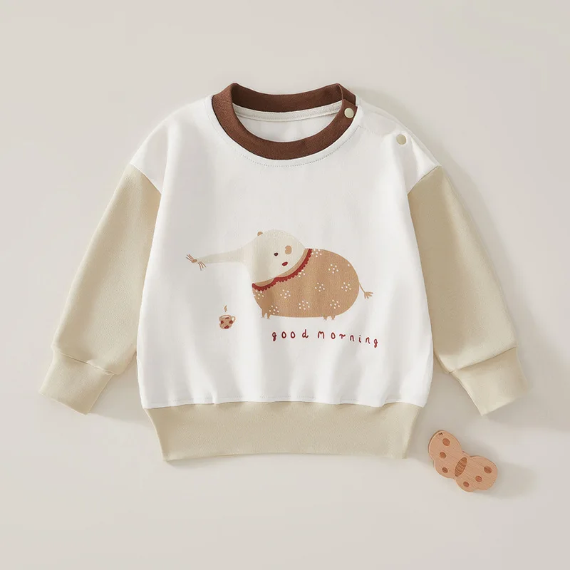Milangel-Sudadera con capucha para bebé y niño de 0 a 4 años, Jersey informal con estampado de dibujos animados y cuello redondo, Otoño, 2024