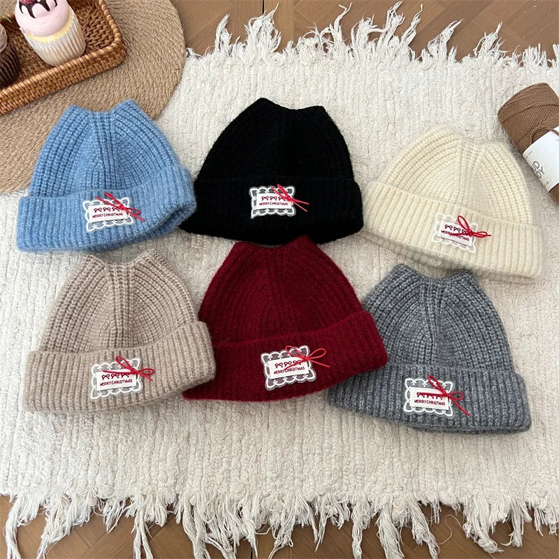Gorro de moda coreana para niños, gorro de punto para bebé, gorro cálido con forro polar para niños pequeños, gorro para clima frío de diseño bonito para niños - imagen 3