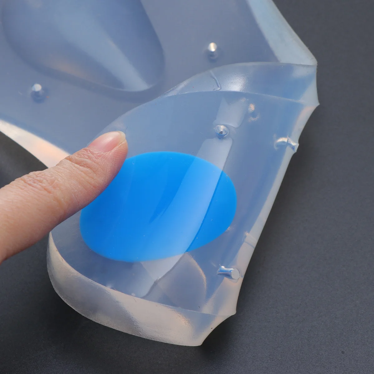 Par de plantillas de silicona transparente, tamaño 44, inserciones de zapatos transpirables para fascitis Plantar, dolor en el talón, soporte para el arco, almohadillas para los pies