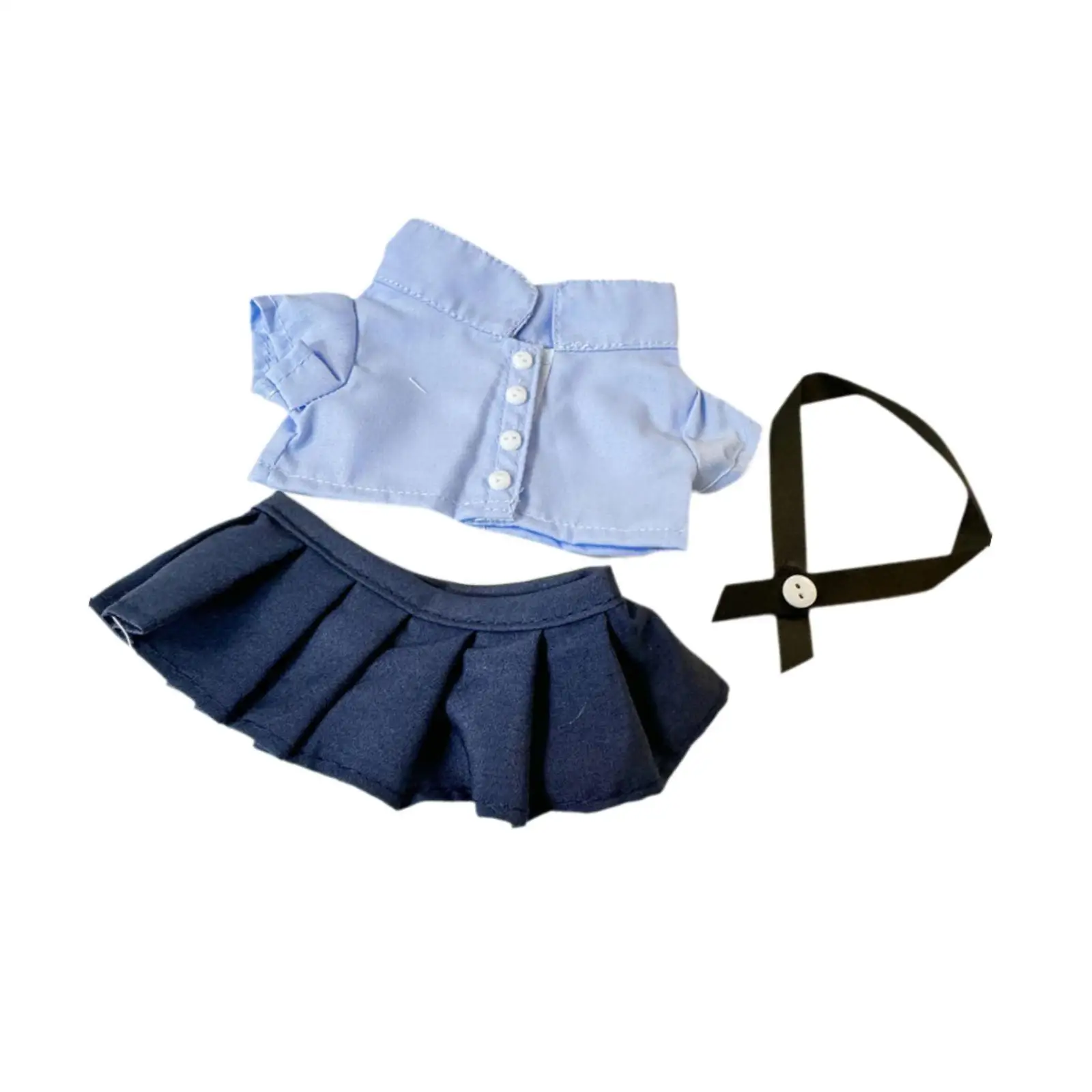 Doll Clothes for 15cm Plush Doll,Doll School Uniform Skirt,Costumes,Plush Doll Accessories,DIY,Fashion,Cute,Doll Clothing