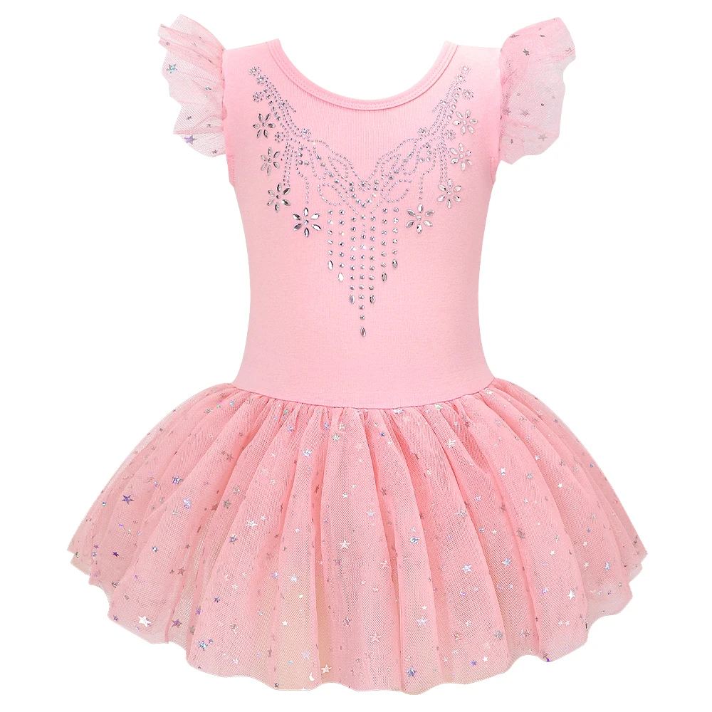 Vestido de ballet para niñas con volantes y tutú brillante danza - imagen 2