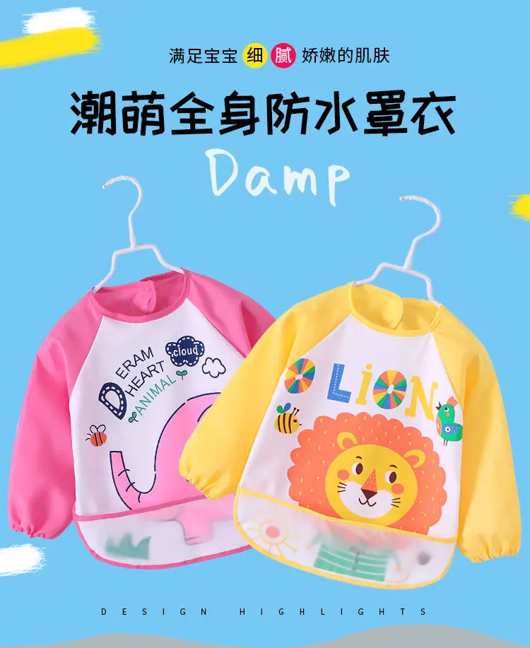 Babero impermeable con diseño de animales