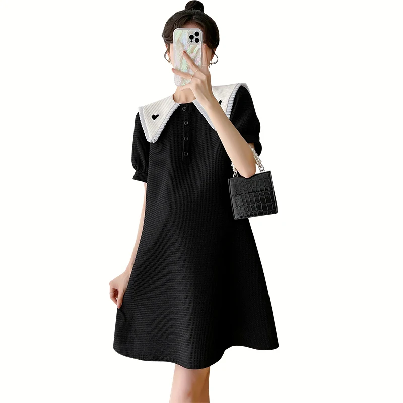 868 #   Vestido de maternidad de moda coreana de verano, ropa holgada de línea A bonita y dulce para mujeres embarazadas, ropa informal para embarazo - imagen 5