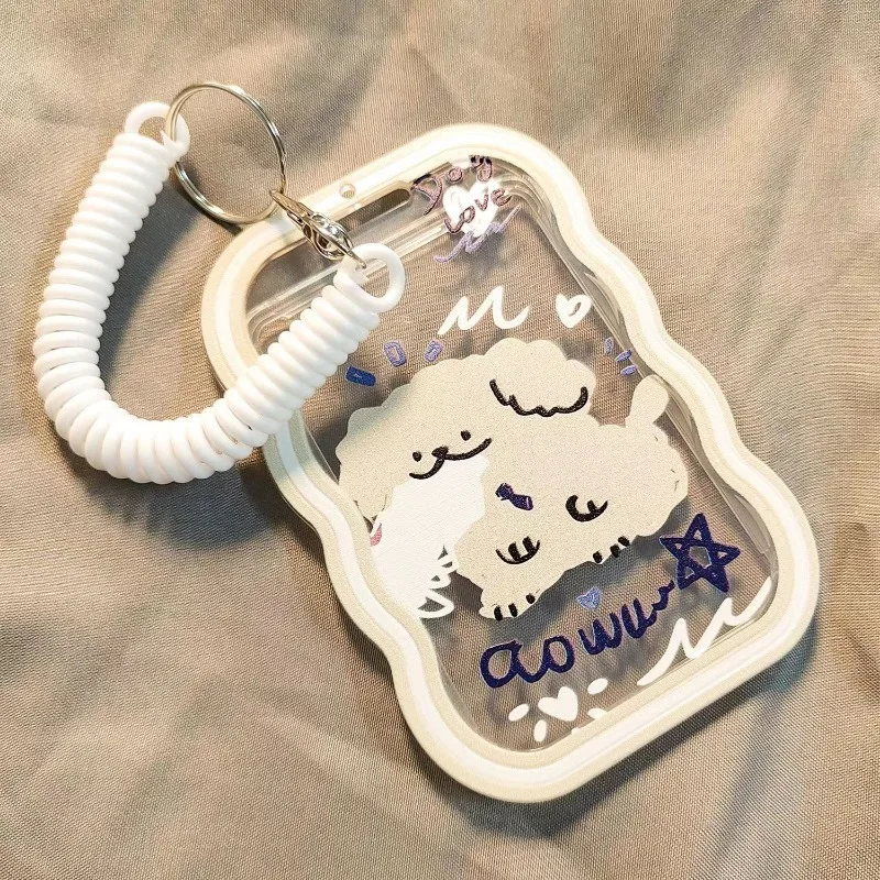 Portatarjetas de fotos Kawaii para gato, fundas protectoras para sesión fotográfica de ídolo de 3 pulgadas, colgante, tarjeta de comida, tarjeta de autobús, 1 ud. - imagen 5