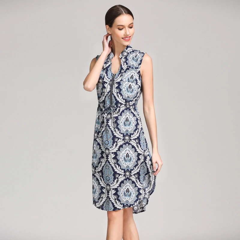 Ropa de maternidad holgada de verano, vestido informal para mujeres embarazadas, sin mangas, corte en A, vestidos de lactancia con estampado Floral - imagen 2