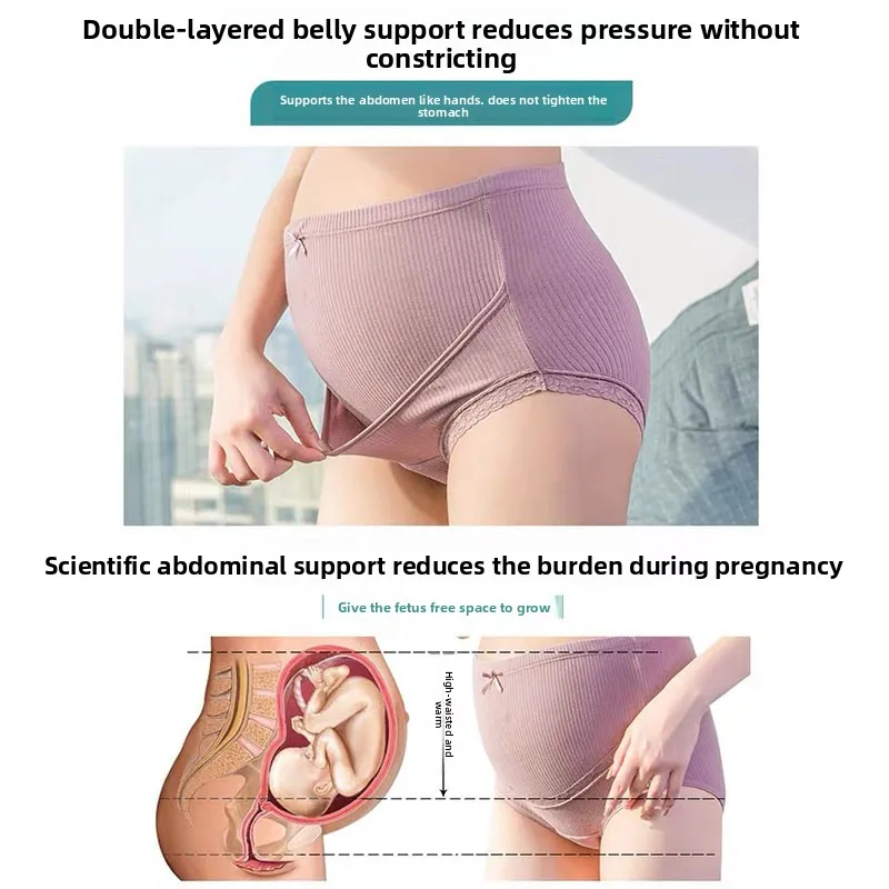 Bragas de maternidad cintura alta de algodón – Cómodas y transpirables - imagen 4