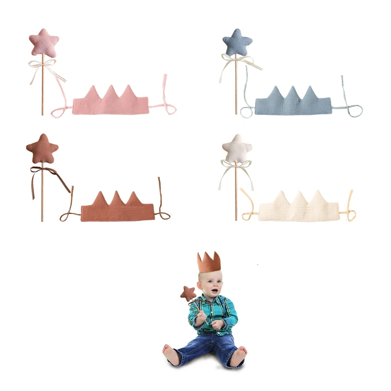 Sombrero de fiesta de cumpleaños para bebé, diadema con corona de princesa, varita mágica, pancarta de juguete, pastel de cumpleaños para niños, accesorios de fotografía para fiesta, regalos para bebé - imagen 5