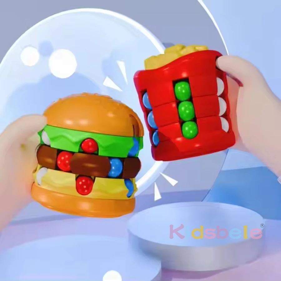 Cubo creativo patatas fritas frijoles mágicos cubo giratorio juguetes antiestrés estrés sensorial para niños y adultos - imagen 4