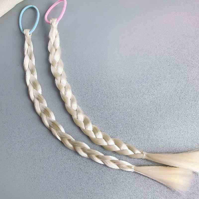 Pelucas trenzadas blancas para niños: la serie Princess Ice and Snow, suministros para manualidades DIY, pelucas semiacabadas para decoraciones hechas a mano.