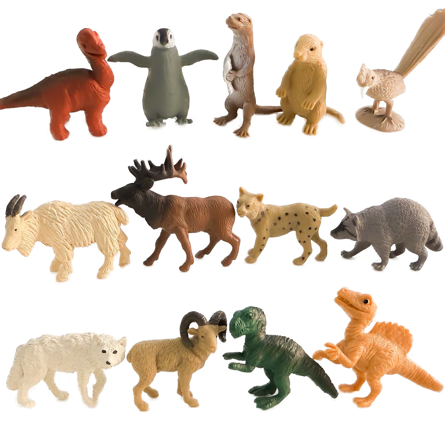 Figuras de estilo mixto al azar, mascota, gato, pingüino, león, tigre, serpiente, zoológico, figuras de acción de Anime, regalo coleccionable, figuras de Navidad