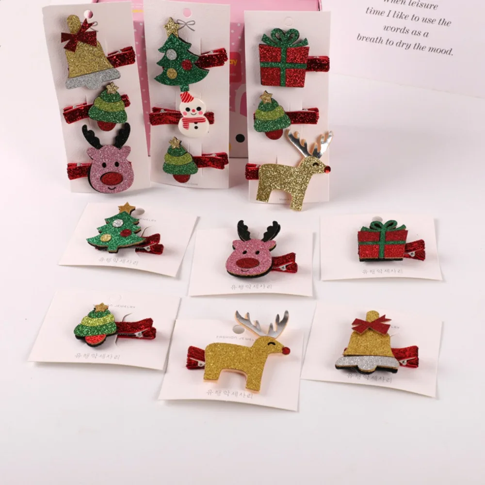 Pinzas para el pelo de árbol de Navidad para niños y niñas, horquillas con campana de Reno y Natividad, accesorios para el cabello de Navidad, regalo de Navidad de Año Nuevo 2025 - imagen 2