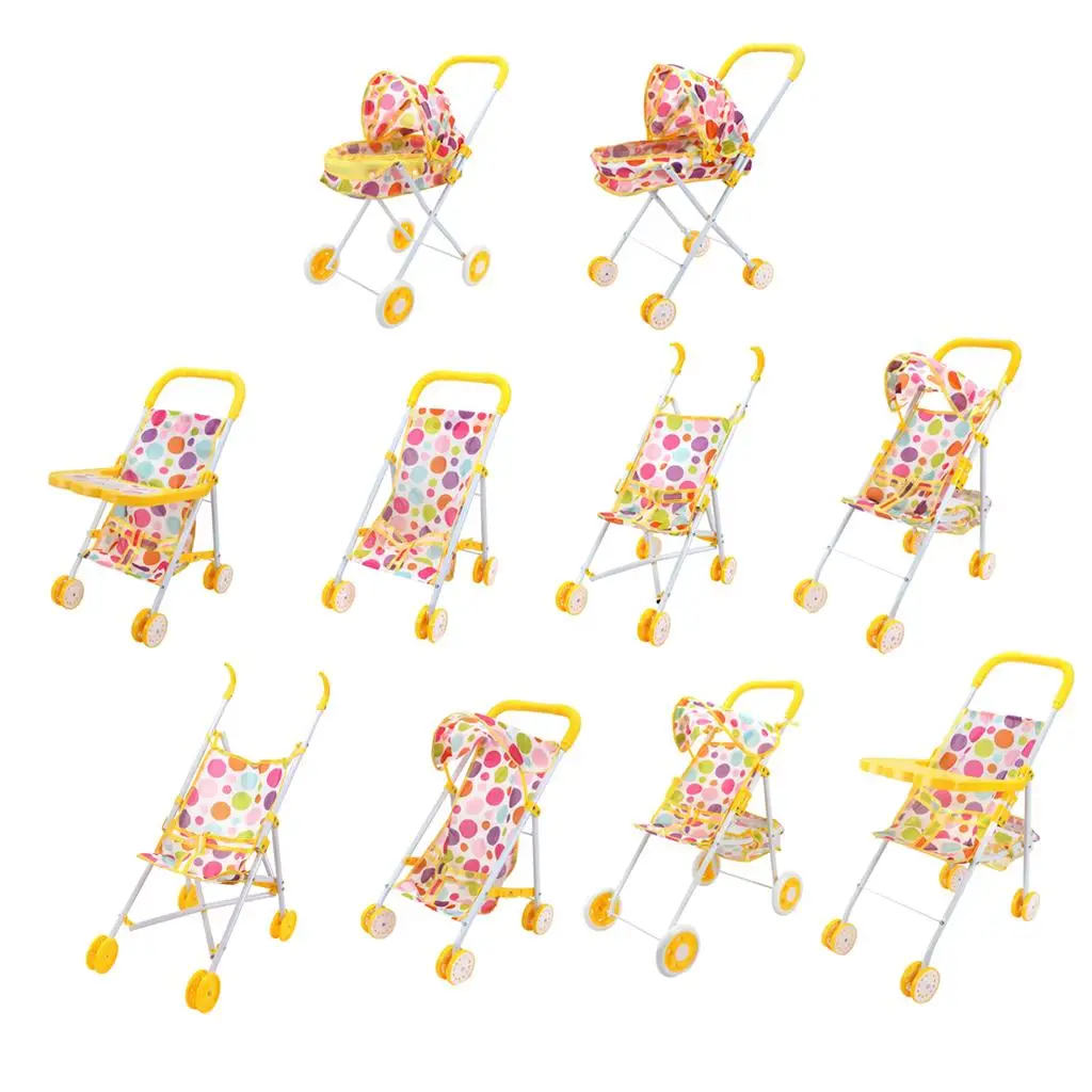 Cochecito plegable para bebé Reborn, decoración de juguete de muebles de dormitorio de guardería para niños - imagen 5