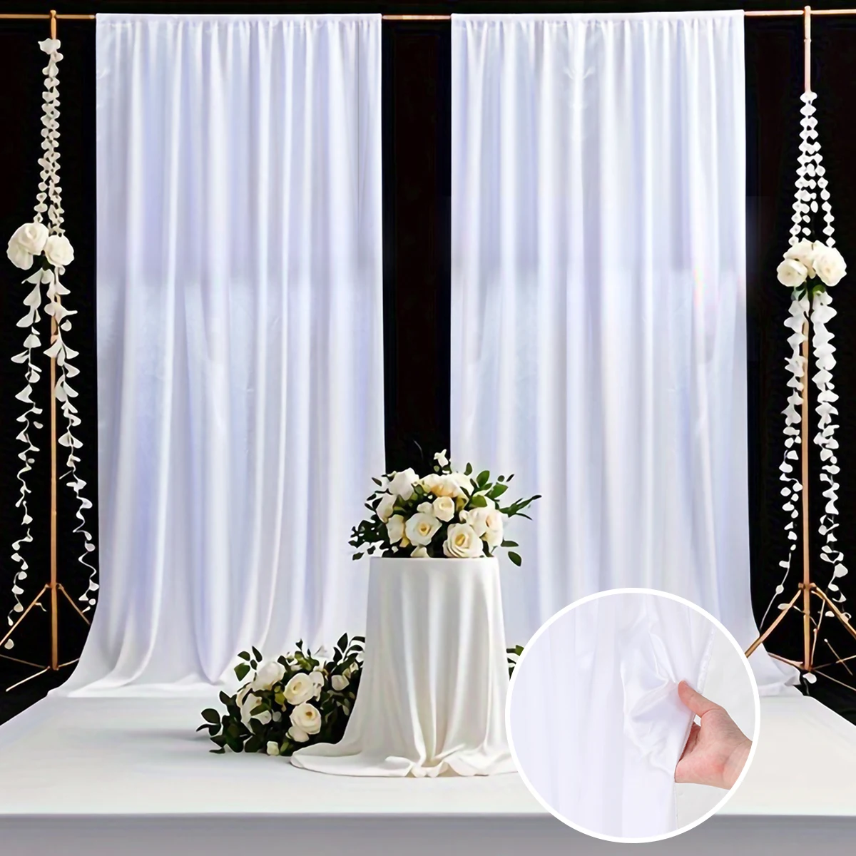 Barra de cortina transparente de gasa blanca con bolsillo, textura suave y sedosa, cortina transparente para ventana, Panel de filtrado de luz para sala de estar y dormitorio