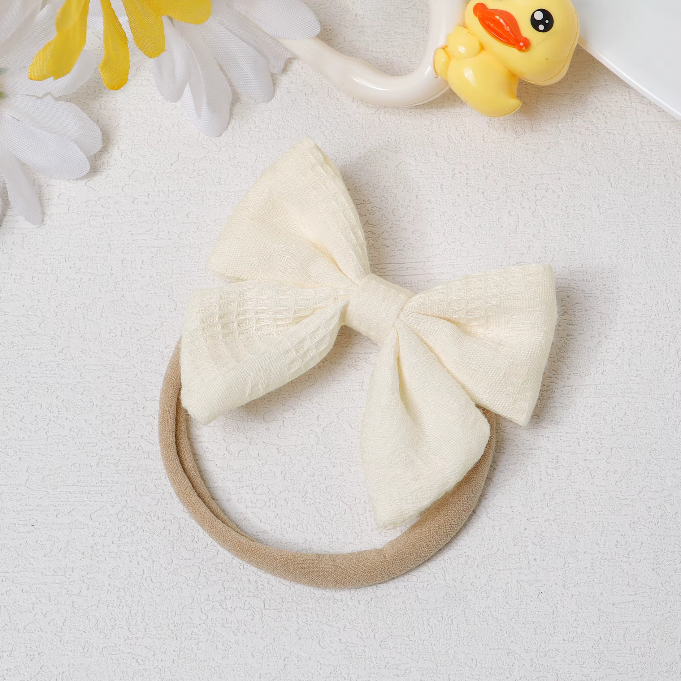 Lazos bordados para pelo de bebé y niñas – Diademas con lazo para coleta - imagen 5