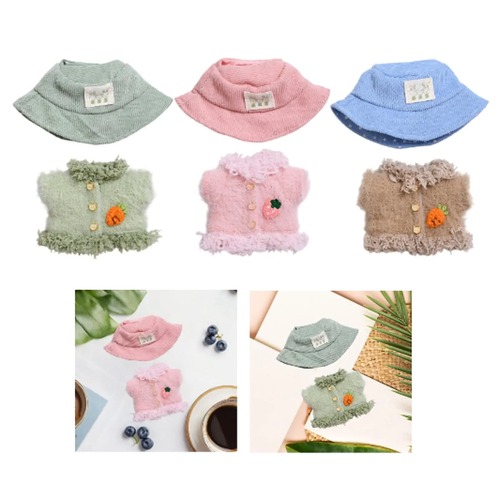Stuffed Doll Coat Girl Doll Pant Outfit for Kids Fashion Pretend Play DIY Make Your Own Dolls Jacket for 15cm 17cm Doll
