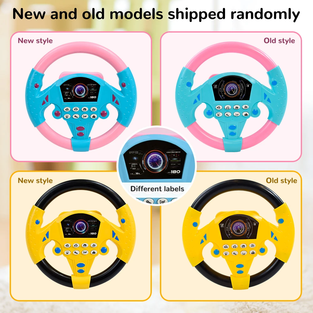Volante eléctrico de juguete con sonido ligero para bebés y niños, volante de conducción simulado portátil educativo, juguetes vocales - imagen 4