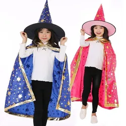 Disfraz de bruja para niño con capa y sombrero