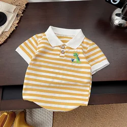 Conjunto veraniego bebé 2 piezas: camiseta de rayas algodón y shorts