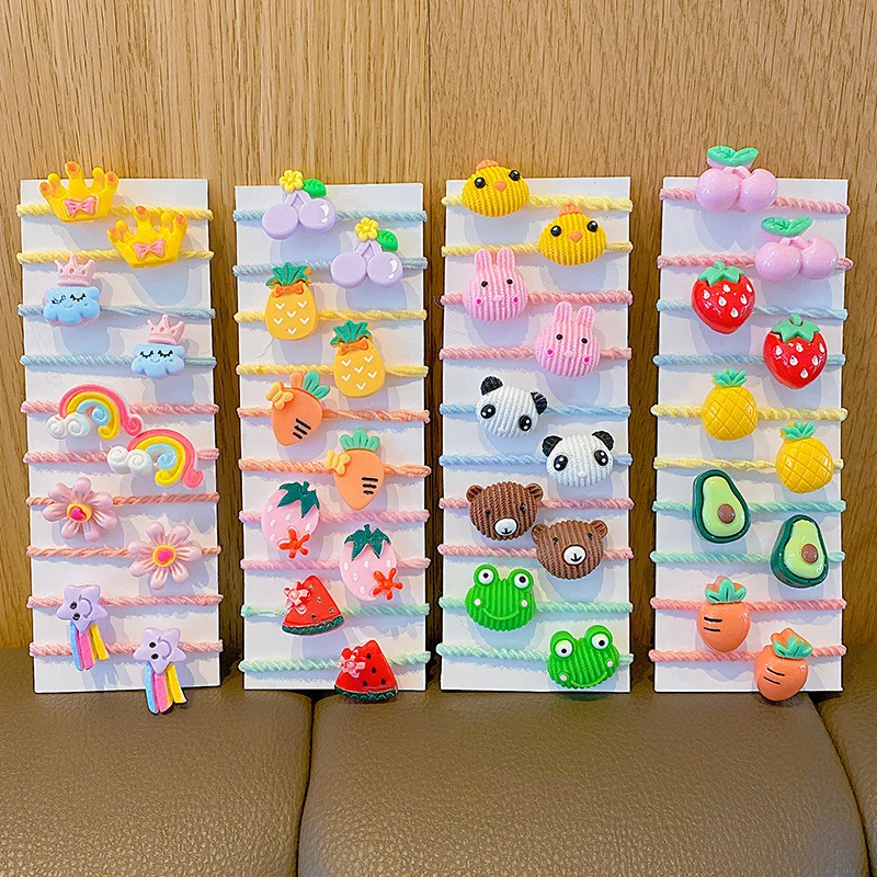 10/50 Uds. Banda de goma bonita para niños, banda de goma para niñas, accesorios para el cabello duraderos de alta elasticidad, no daña el cabello, Scrunchie pequeño - imagen 4