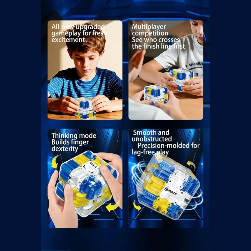 Novedad divertida bola de laberinto 3D rompecabezas interactivo cubo de rodillo juguete de aprendizaje STEM para niños adolescentes alivio del estrés juego de habilidades cognitivas - imagen 4