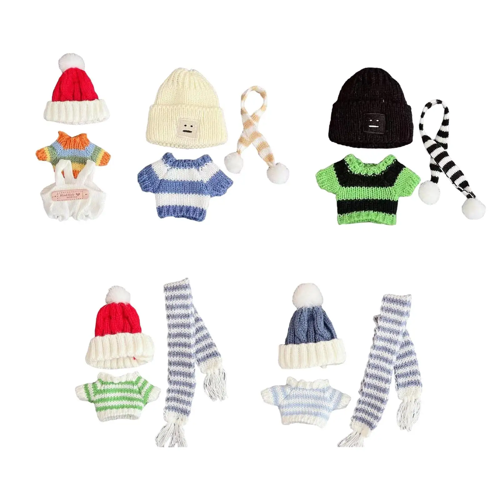 Conjunto de ropa de suéter para muñeca, lindo traje de ropa para muñeca, regalo de cumpleaños de Navidad, trajes de muñeca con sombrero, ropa para muñeca de niña para muñeca colgante - imagen 3