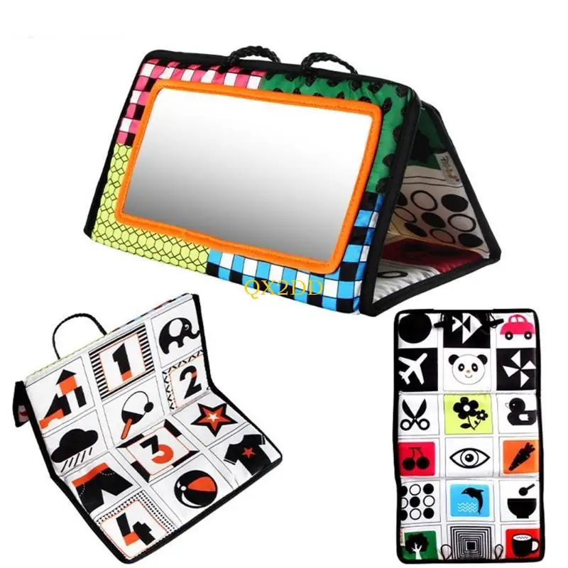 Coche bebé QX2D para asiento trasero, espejo plegable colgante, juguete aprendizaje dibujos animados viaje - imagen 4