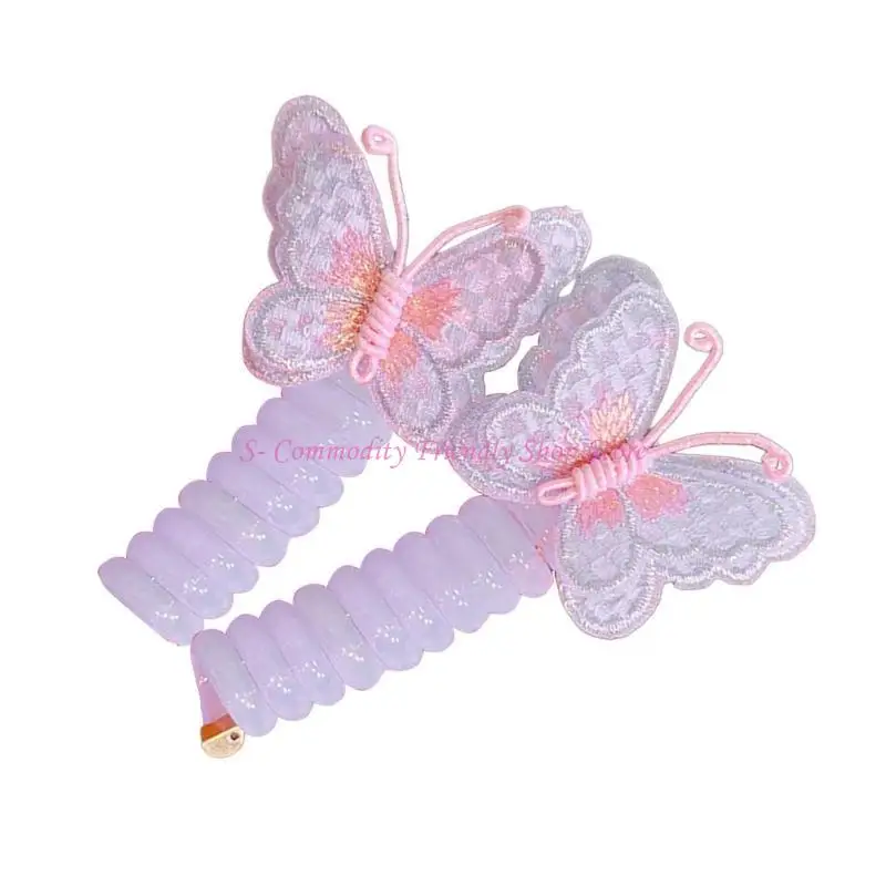 85ae Sweet Telephone Cord Surglies Cable Pein Tiesta Girl Elastics Lindas bandas cabello Soporte cola caballo Elástica - imagen 5
