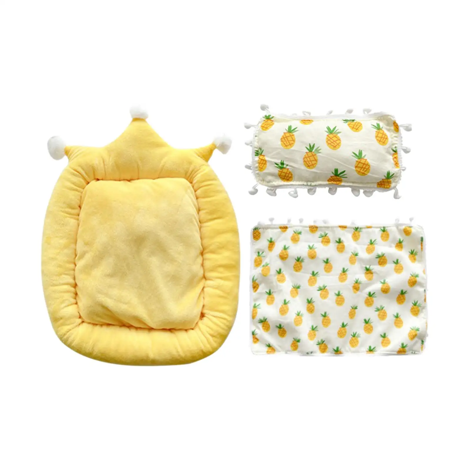 Doll Bedding Set with Comforter and Pillow Realistic Cartoon Children Gift Furniture Set Realistic Bedroom Accessory Decor