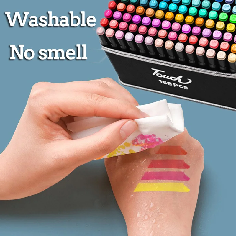 Juego de rotuladores de 24-262 Colores, pinceles, pintura, dibujo, Manga, resaltador, suministros escolares de arte para artistas, papelería coreana - imagen 4