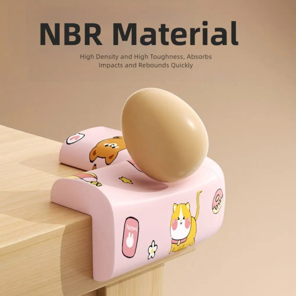 Protector de borde de escritorio con patrón de dibujos animados, autoadhesivo, Protector de esquina de pared de seguridad, cojín anticolisión suave y grueso, 4 Uds. - imagen 4