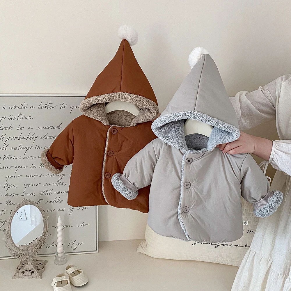MILANCEL Parkas para niños de 0 a 5 años, Abrigo de piel con capucha, forro grueso, Parkas para niños y niñas, chaqueta cálida con capucha - imagen 2
