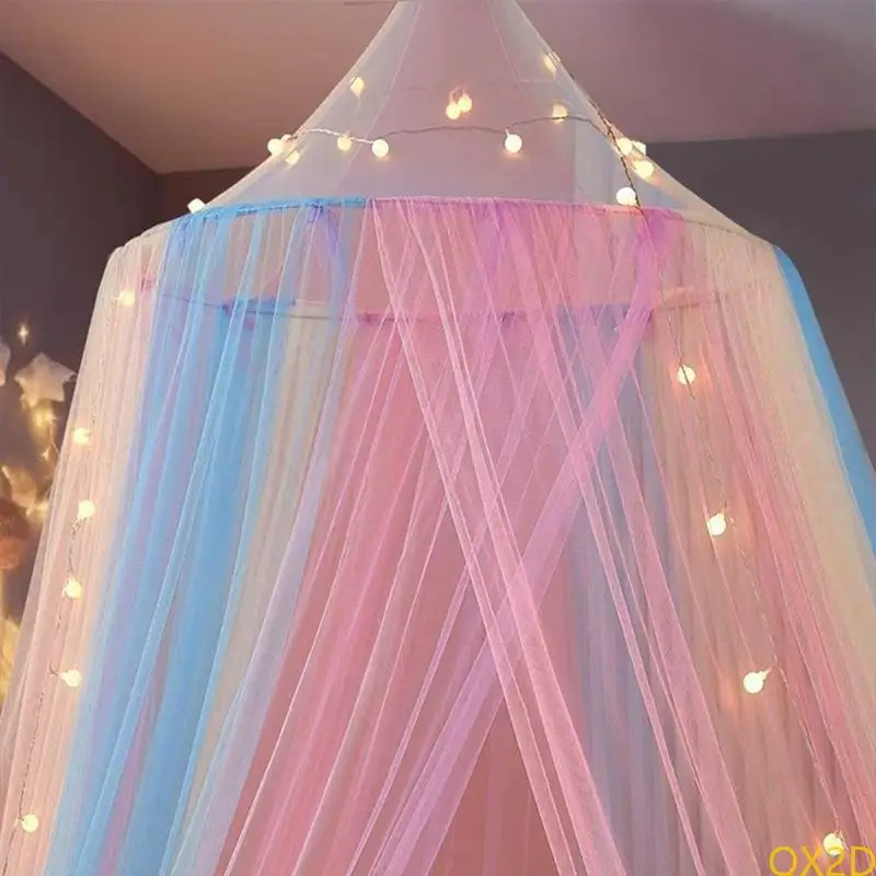 Toldo redondo para cuna de bebé, decoración para habitación de niñas, cómoda protector contra moscas para cama - imagen 5