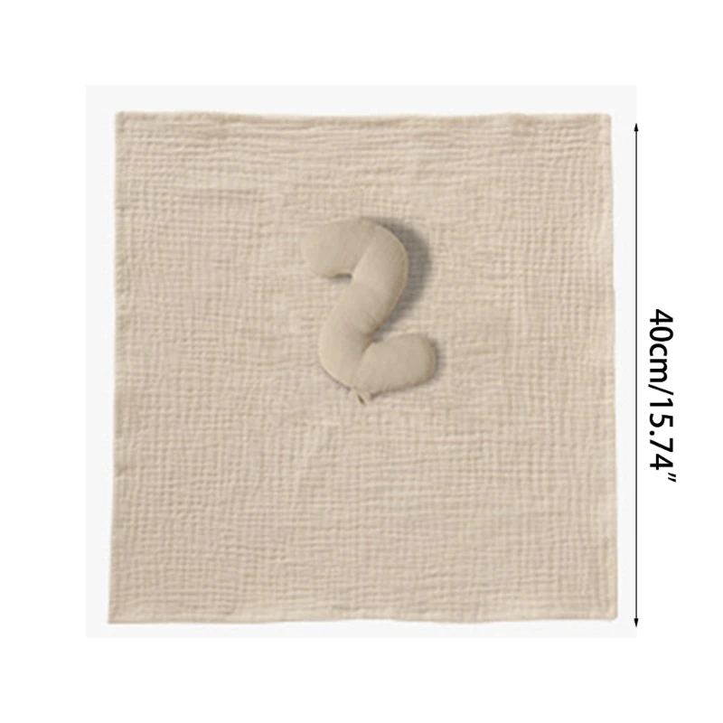 Babero de muselina de algodón orgánico para bebé, toalla tranquilizadora rellena para recién nacido, manta de seguridad, toalla para dormir para bebé, paño facial - imagen 5