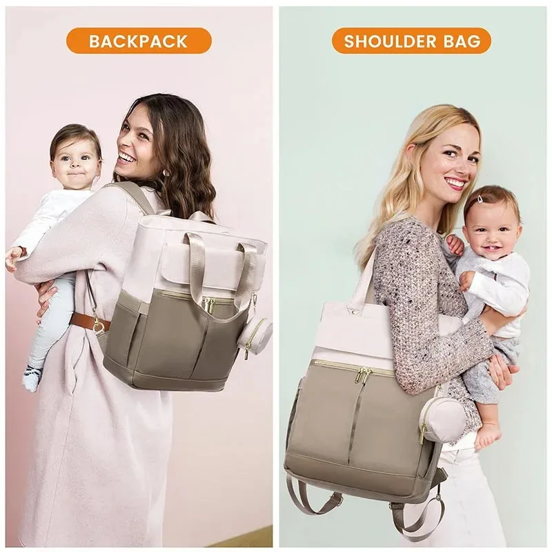 Mochila multifuncional para pañales, bolsa de maternidad impermeable de gran capacidad con bolsillos aislados, organizador de viaje para mamá y bebé - imagen 2