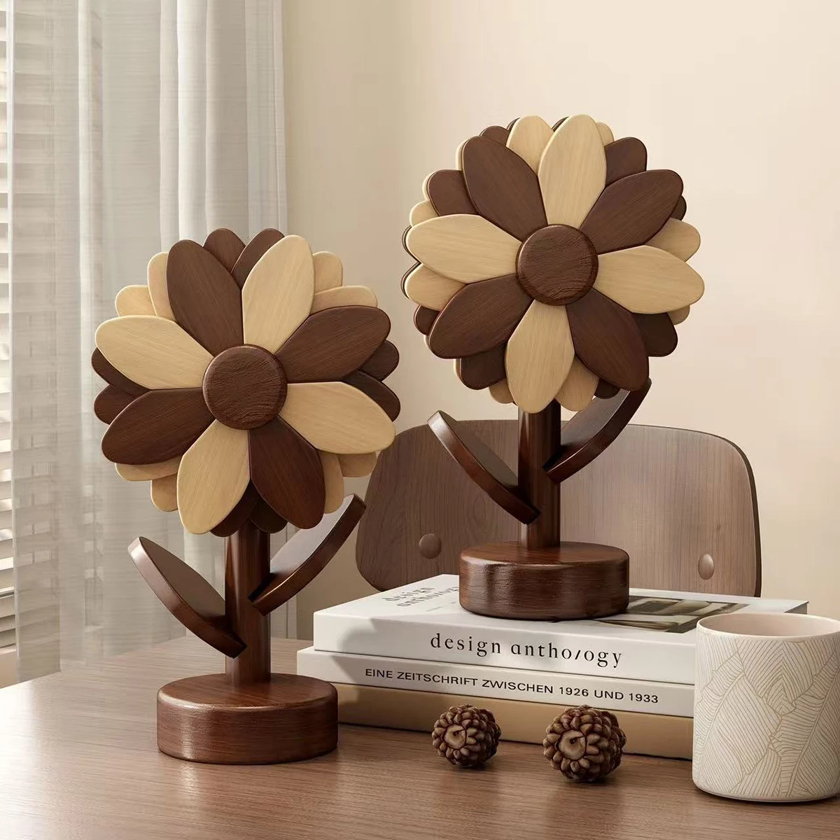 Protector de mesa infantil antiescaldado – Posavasos girasol madera